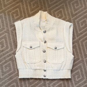 Veronica Beard Cream Textured Knit Jacket
